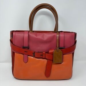 REED Krakoff Boxer Tote Multi Color Leather Tote